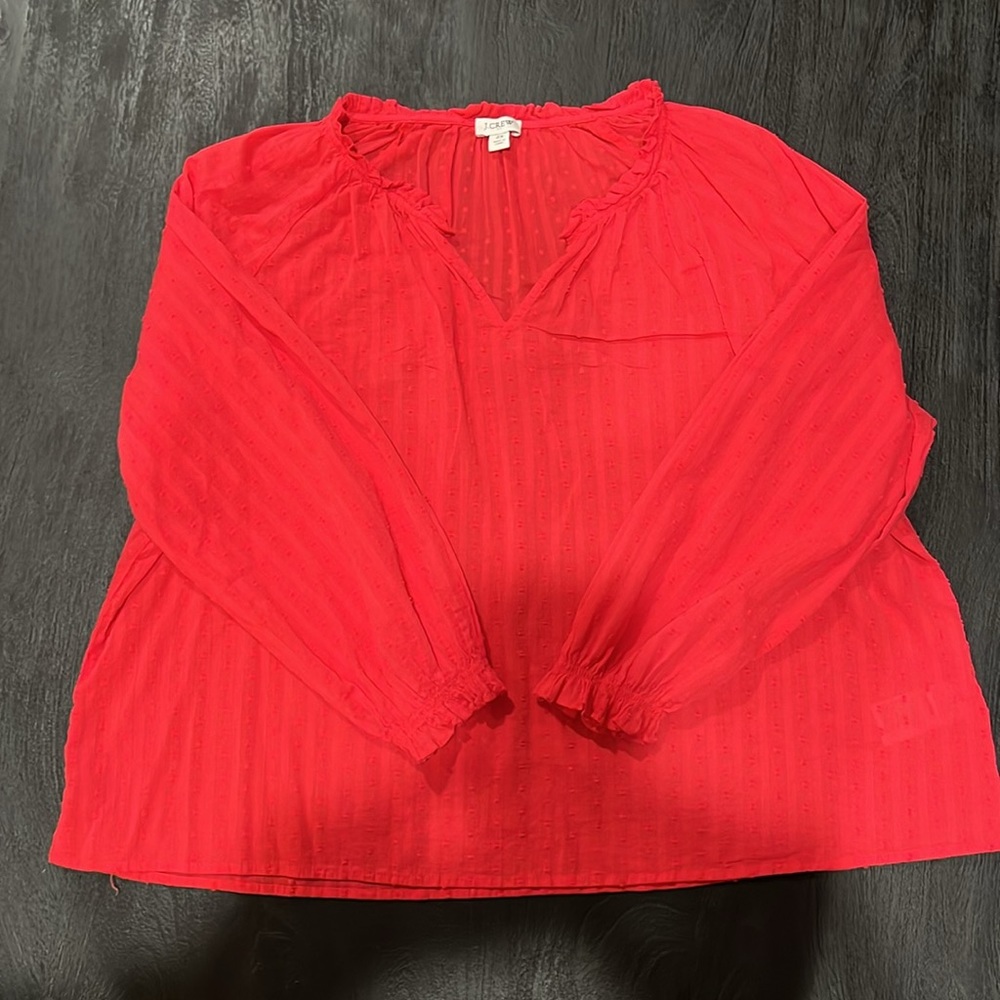 J. Crew Women’s 2X Red Blouse - Picture 6 of 13